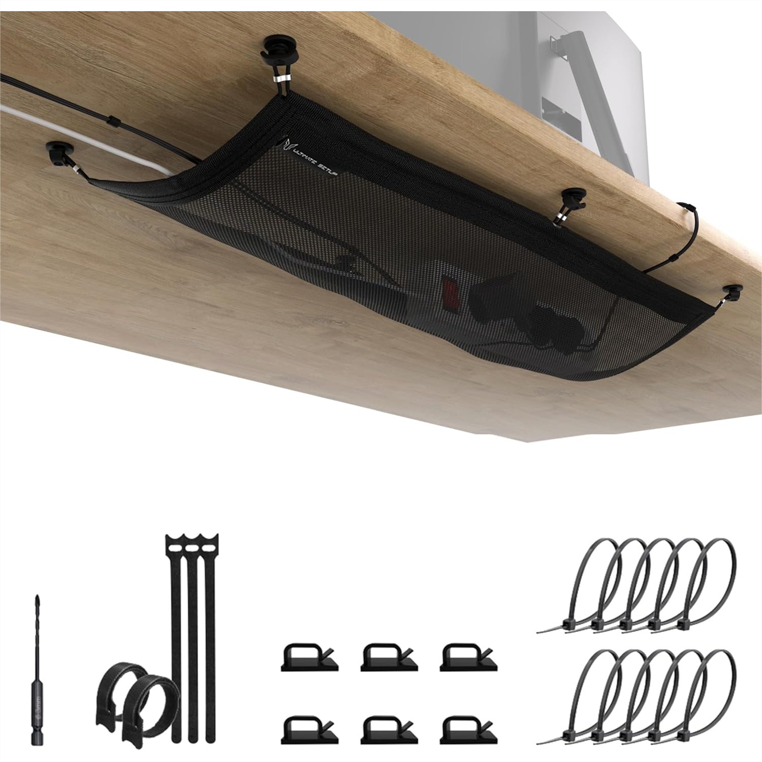 Desk Setup Net - Under Desk Cable Management Net -