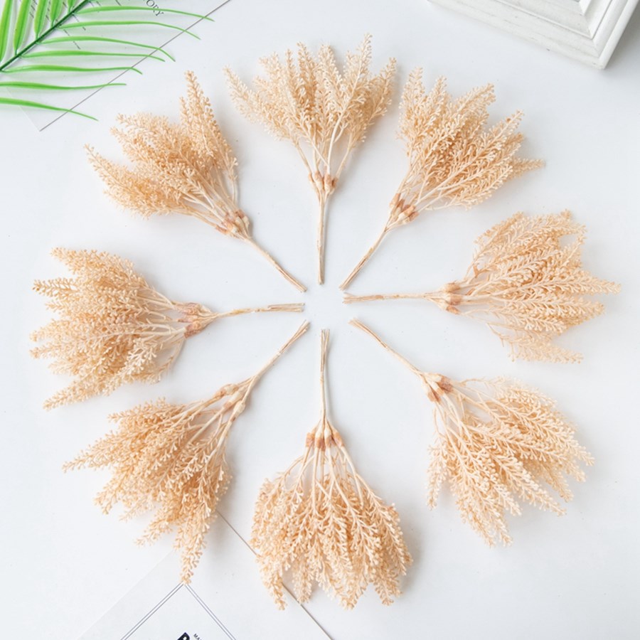 Desk Setup At Home - Artificial Plants Golden Fake Wheat Ear