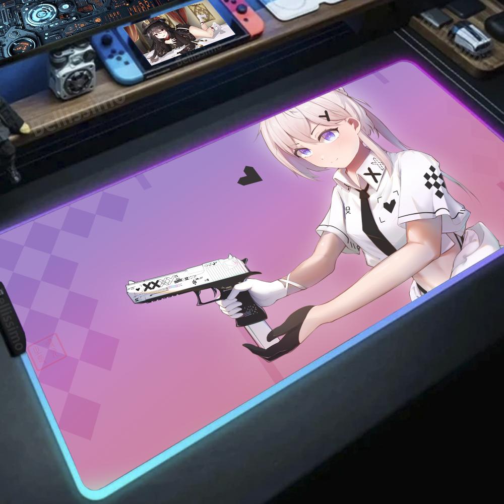 Desk Setup Rgb - Girl with a gun Anime DIY
