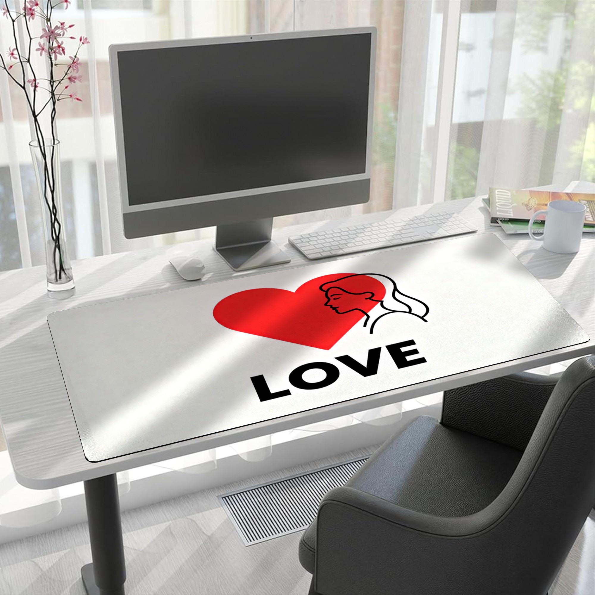 Heart Silhouette Gaming Mouse  - Rubber Mat Desk ulasan dan harga