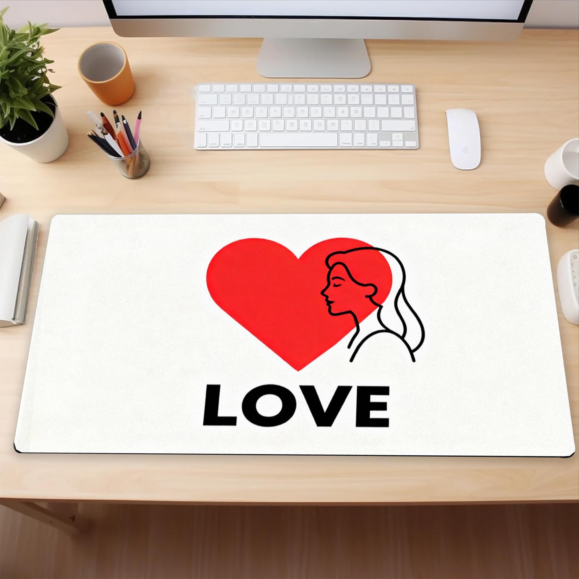 Heart Silhouette Gaming Mouse  - Rubber Mat Desk ulasan dan harga