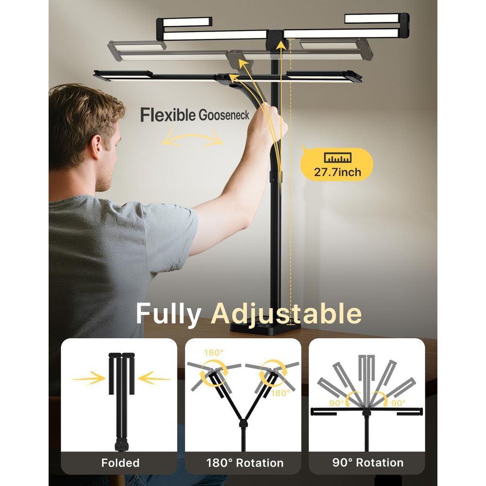 42-inch LED Desk Lamp with Adj - Dual Monitor Desk Setup ulasan dan harga
