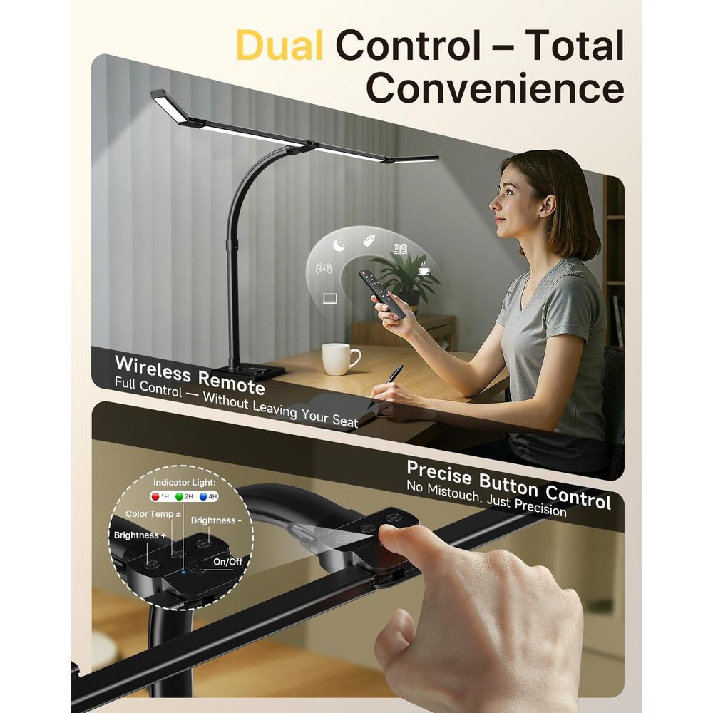 42-inch LED Desk Lamp with Adj - Dual Monitor Desk Setup ulasan dan harga