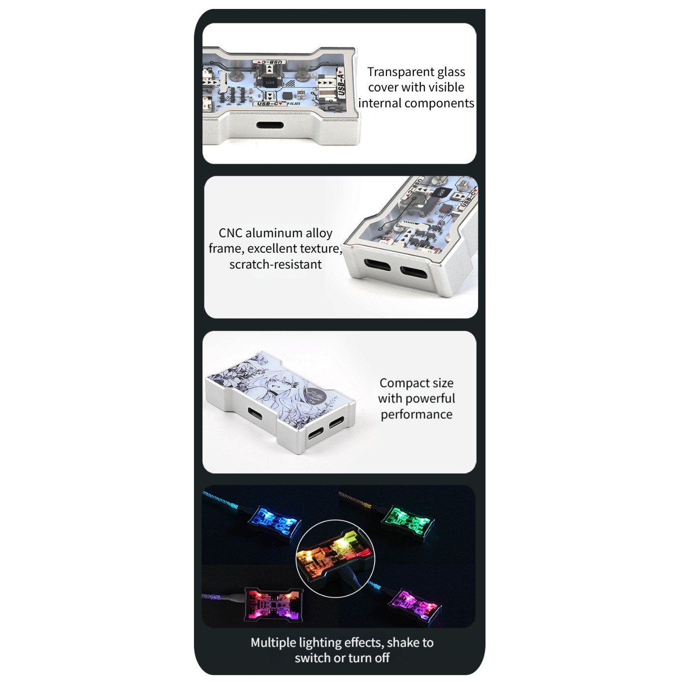 RGB USB Hub 2 Input 3 Output A - Desk Setup Rgb ulasan dan harga