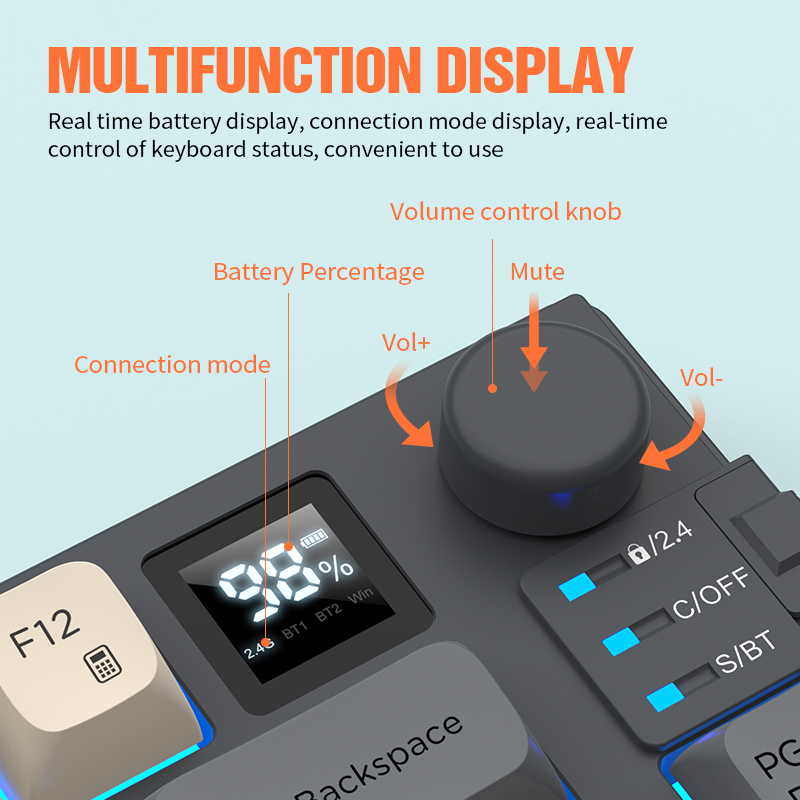 New Dual-Mode 80 Keys Wireless - Desk Setup Keyboard ulasan dan harga