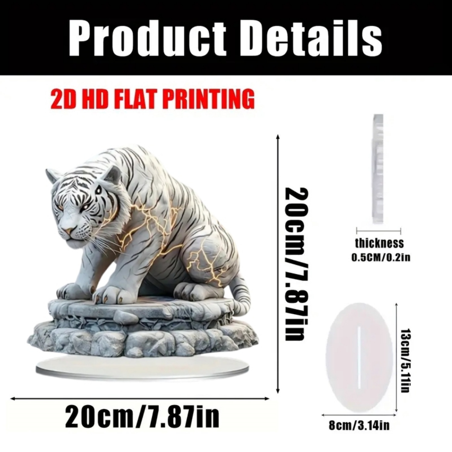 Two Tigers Statue,2D Flat Anim - Desk Setup At Home ulasan dan harga