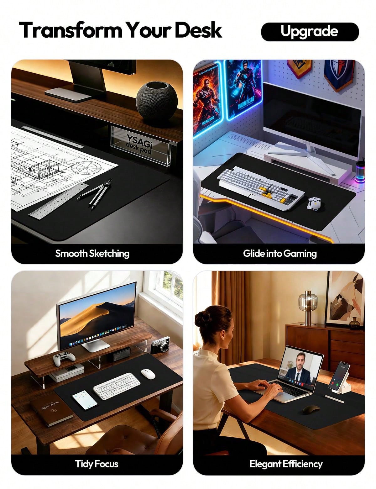 Large Black & Beige Checkerboa - Desk Setup Designer ulasan dan harga