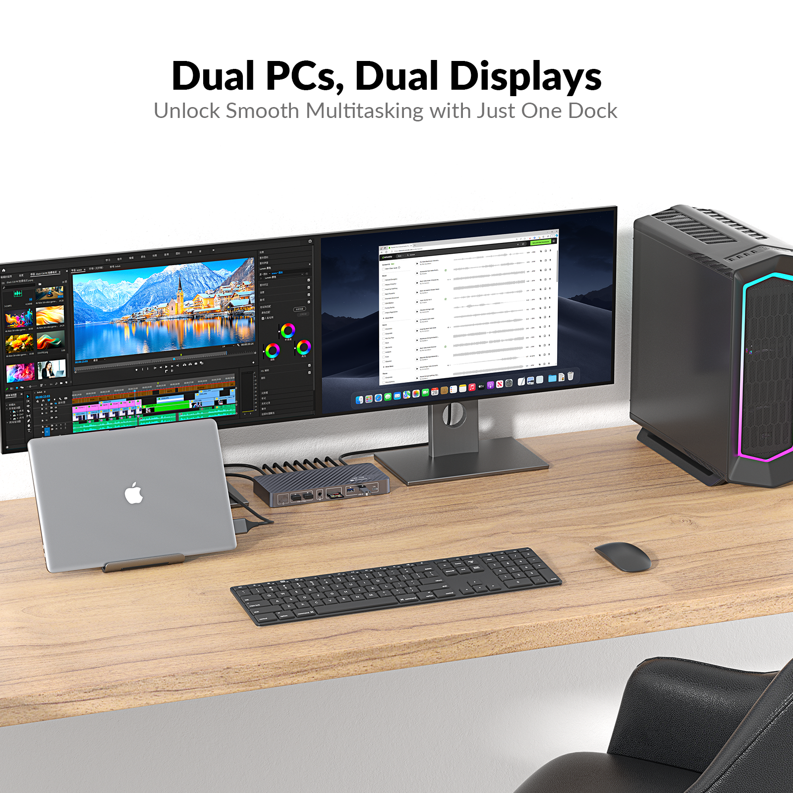 USB-C Docking Station for MacB - Dual Monitor Desk Setup ulasan dan harga