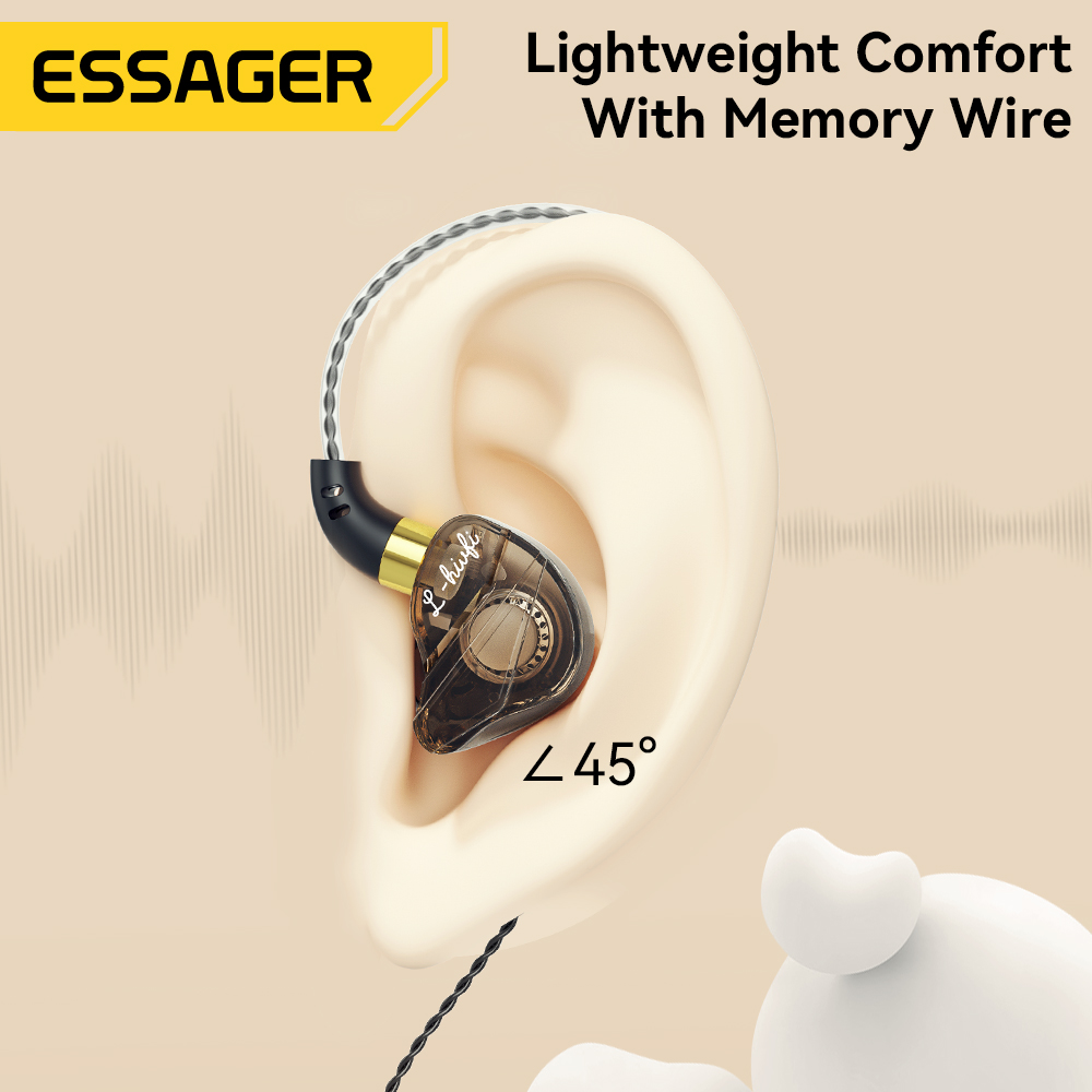 Essager 3.5mm In Ear Wired Hea - Desk Hifi Setup ulasan dan harga