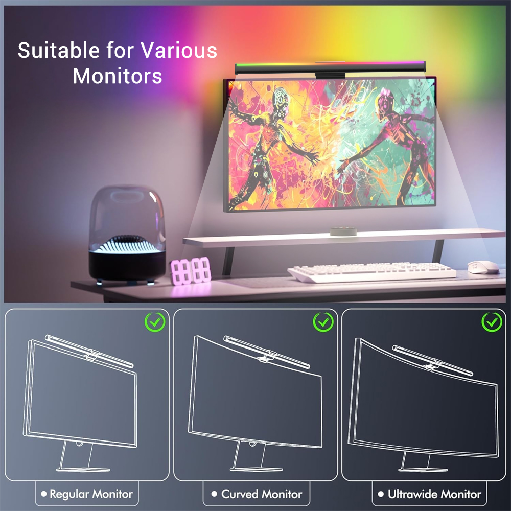 Screen Hanging Lamp Monitor Li - Desk Setup Rgb ulasan dan harga