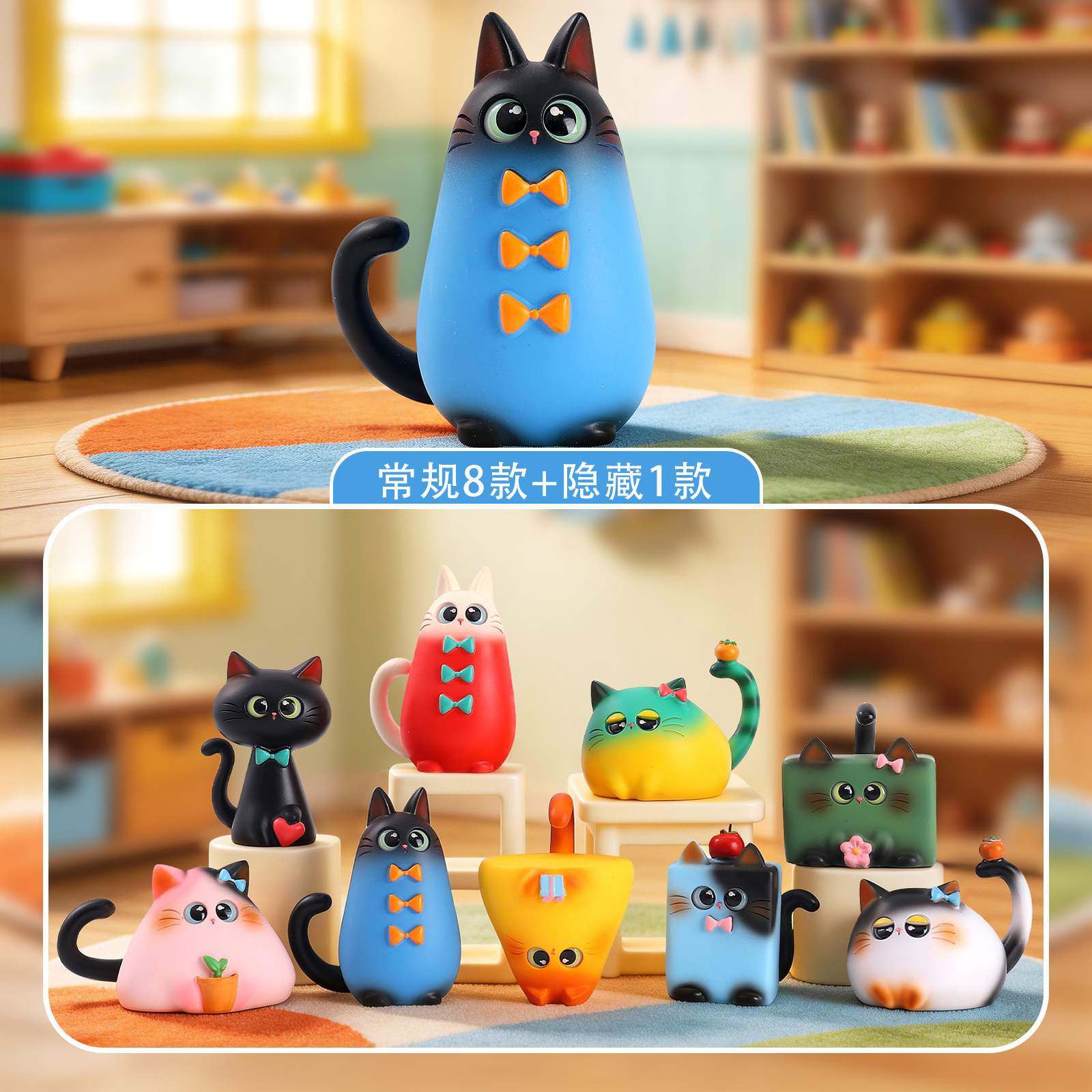 Blind Box Cat Figurine Resin C - Desk Setup At Home ulasan dan harga