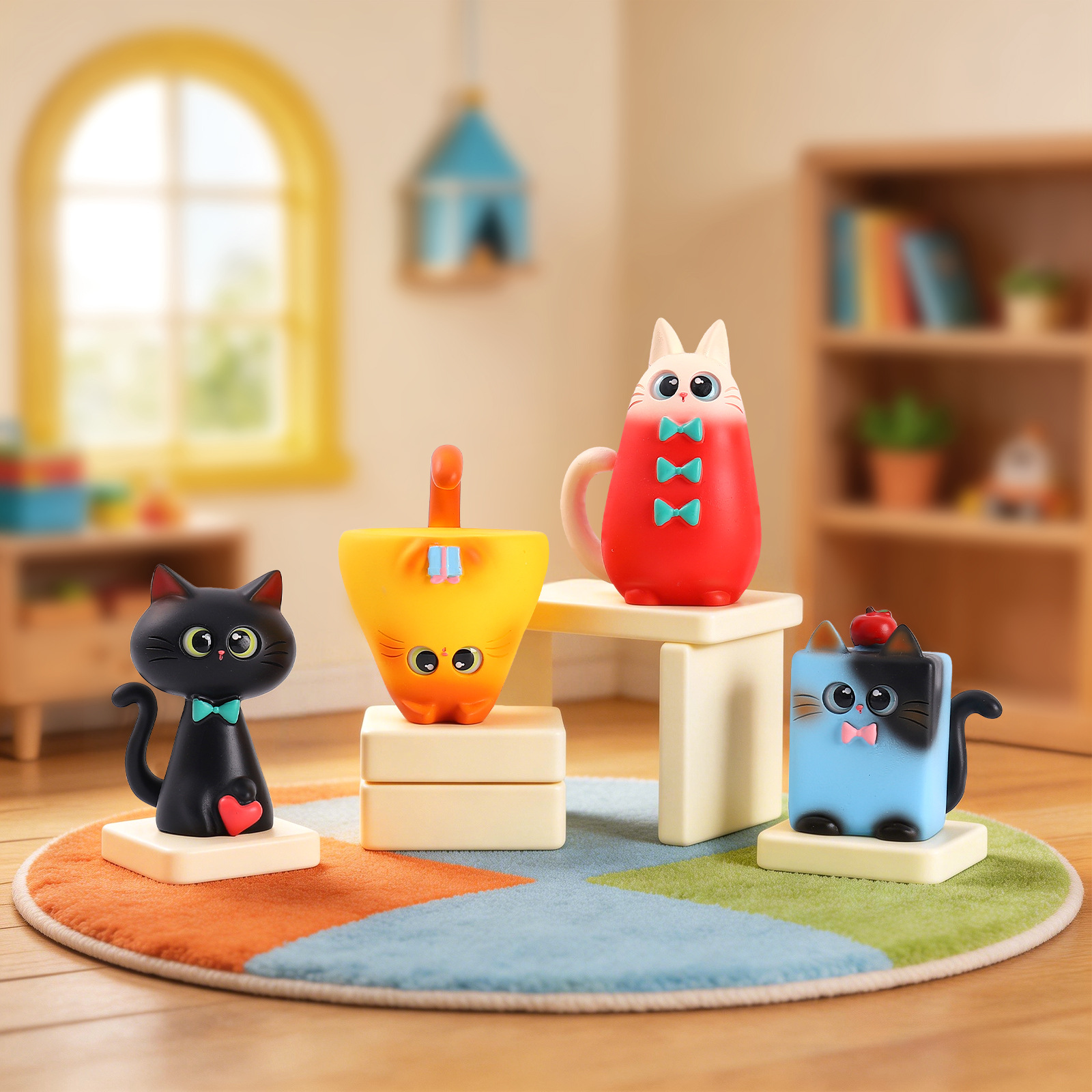 Blind Box Cat Figurine Resin C - Desk Setup At Home ulasan dan harga