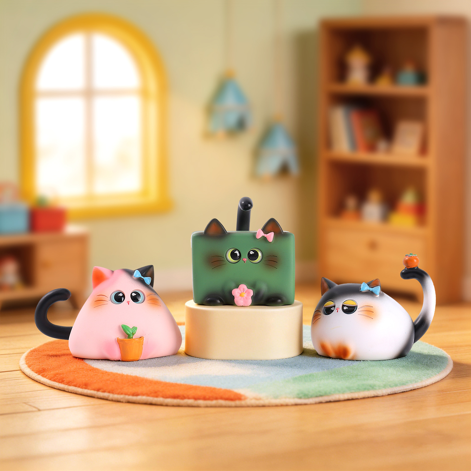 Blind Box Cat Figurine Resin C - Desk Setup At Home ulasan dan harga