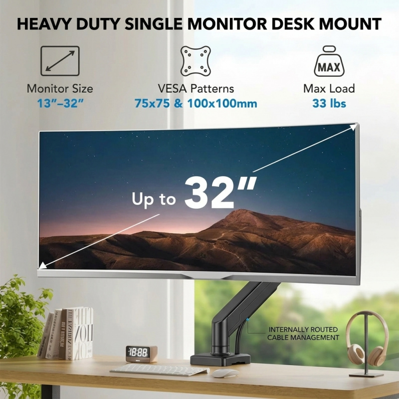 Heavy Duty Monitor Arm Bracket - Desk Setup With Monitor Arm ulasan dan harga