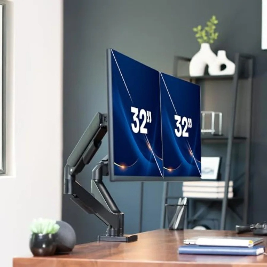 Dual Monitor Stand, Fully Adju - Desk Setup With Monitor Arm ulasan dan harga