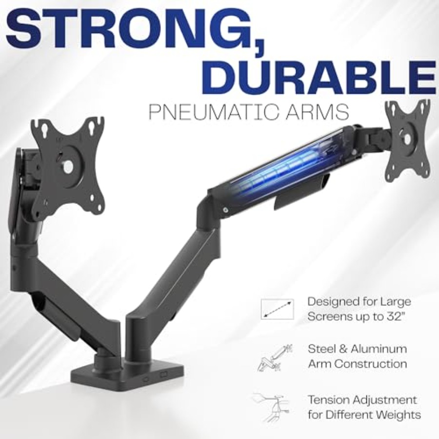 Dual Monitor Stand, Fully Adju - Desk Setup With Monitor Arm ulasan dan harga
