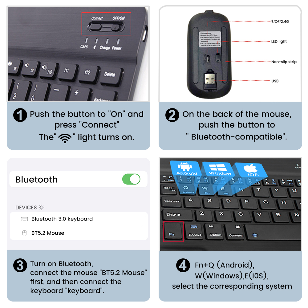 Wireless Keyboard Spanish Fren - Desk Setup Keyboard ulasan dan harga
