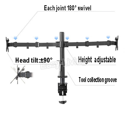 MS02 Desktop Clamping Full Mot - Dual Monitor Desk Setup ulasan dan harga