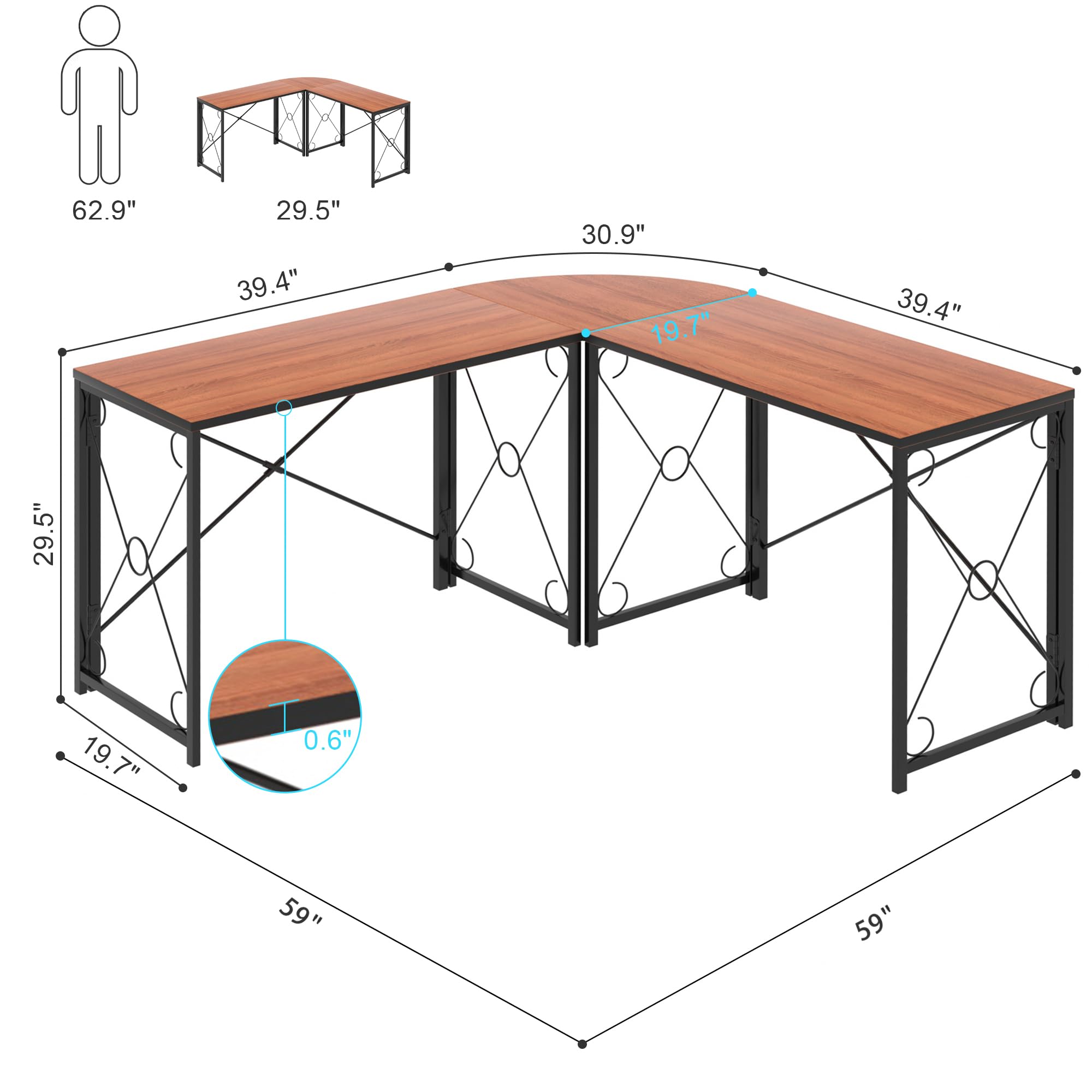 L-Shaped Computer Desk With Me - Dual Monitor Desk Setup ulasan dan harga
