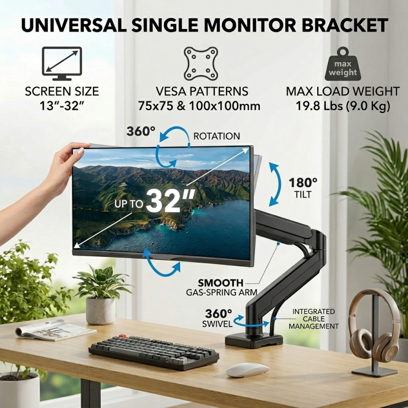 Heavy Duty Monitor Arm Bracket - Desk Setup With Monitor Arm ulasan dan harga