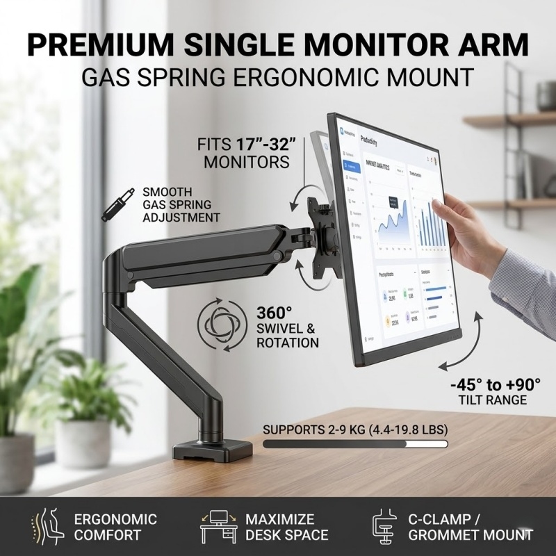 Heavy Duty Monitor Arm Bracket - Desk Setup With Monitor Arm ulasan dan harga