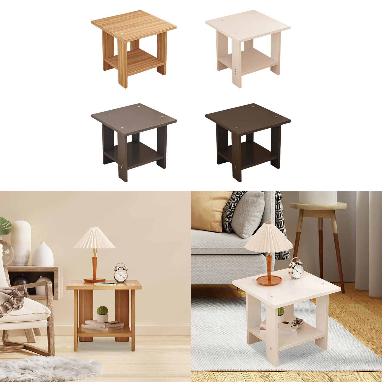 Wooden Double Layers Side Tabl - Desk Setup Maker ulasan dan harga