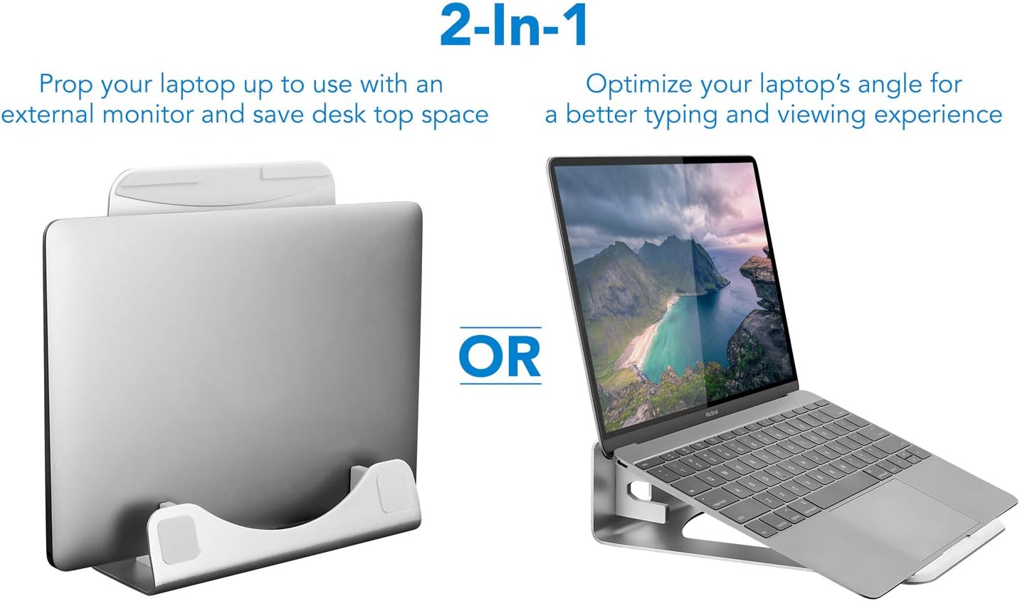 Vertical Laptop Stand for Desk - Desk Setup With Laptop And Monitor ulasan dan harga