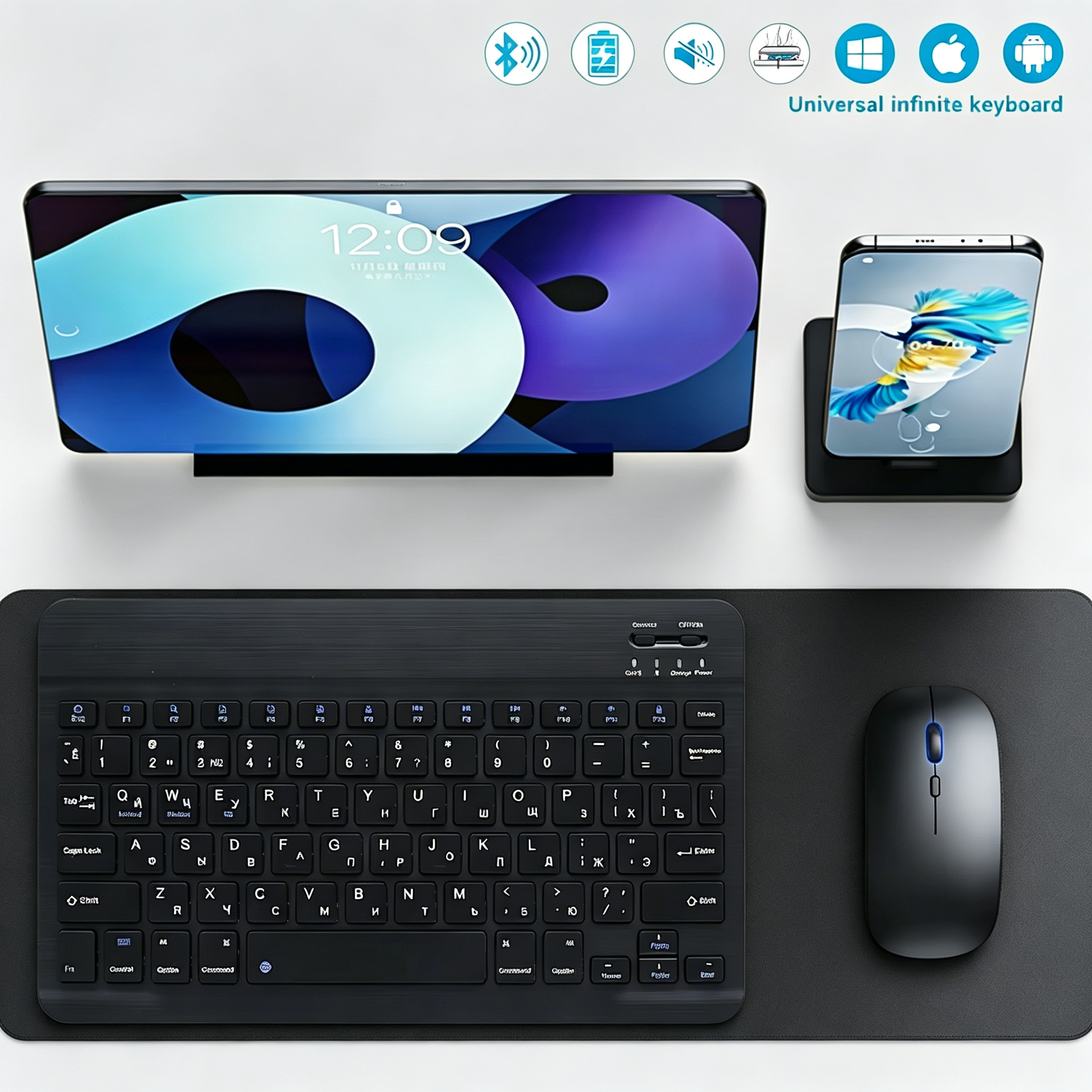 Bluetooth Wireless Keyboard Mo - Desk Setup Keyboard ulasan dan harga