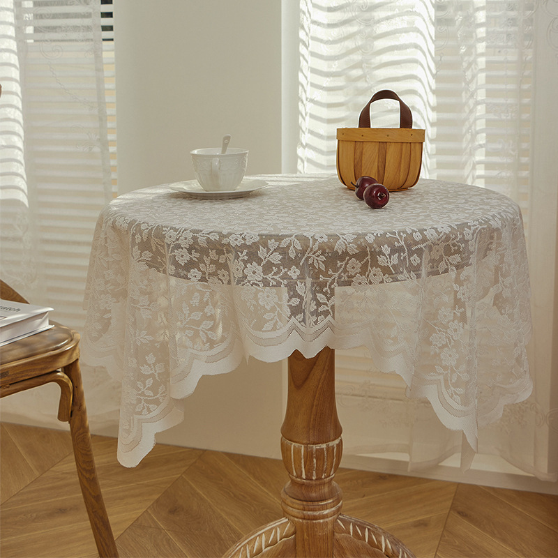 White lace tablecloth, vintage - Desk Setup Vintage ulasan dan harga