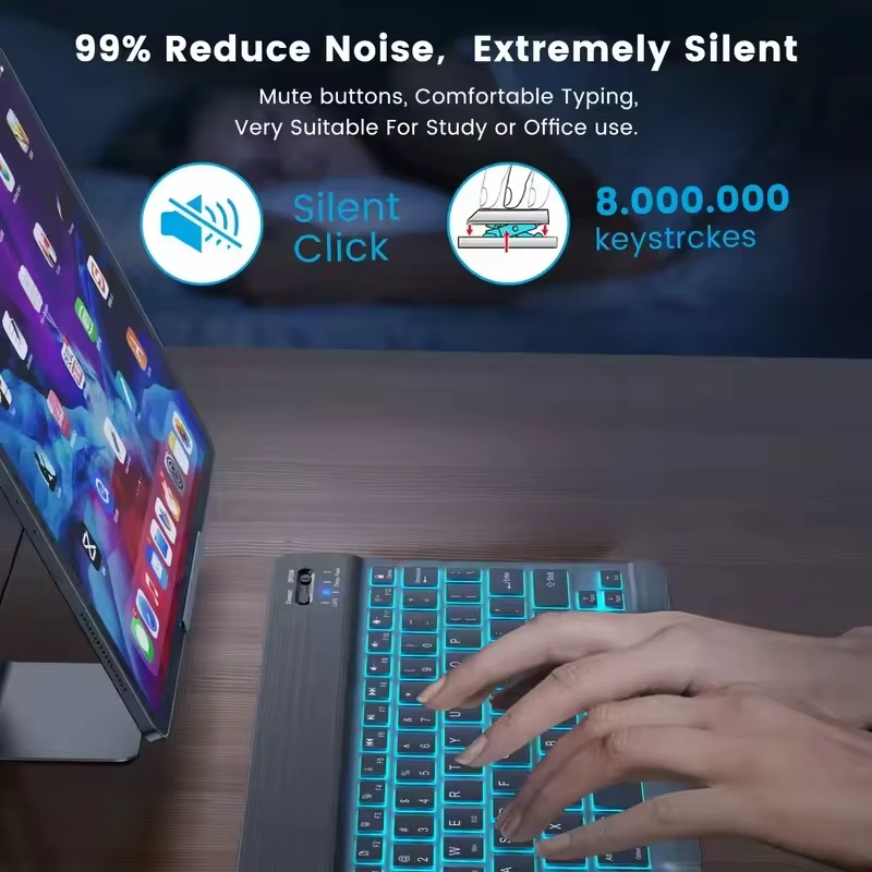 New Ultra Slim Portable 7 Colo - Desk Setup Keyboard ulasan dan harga