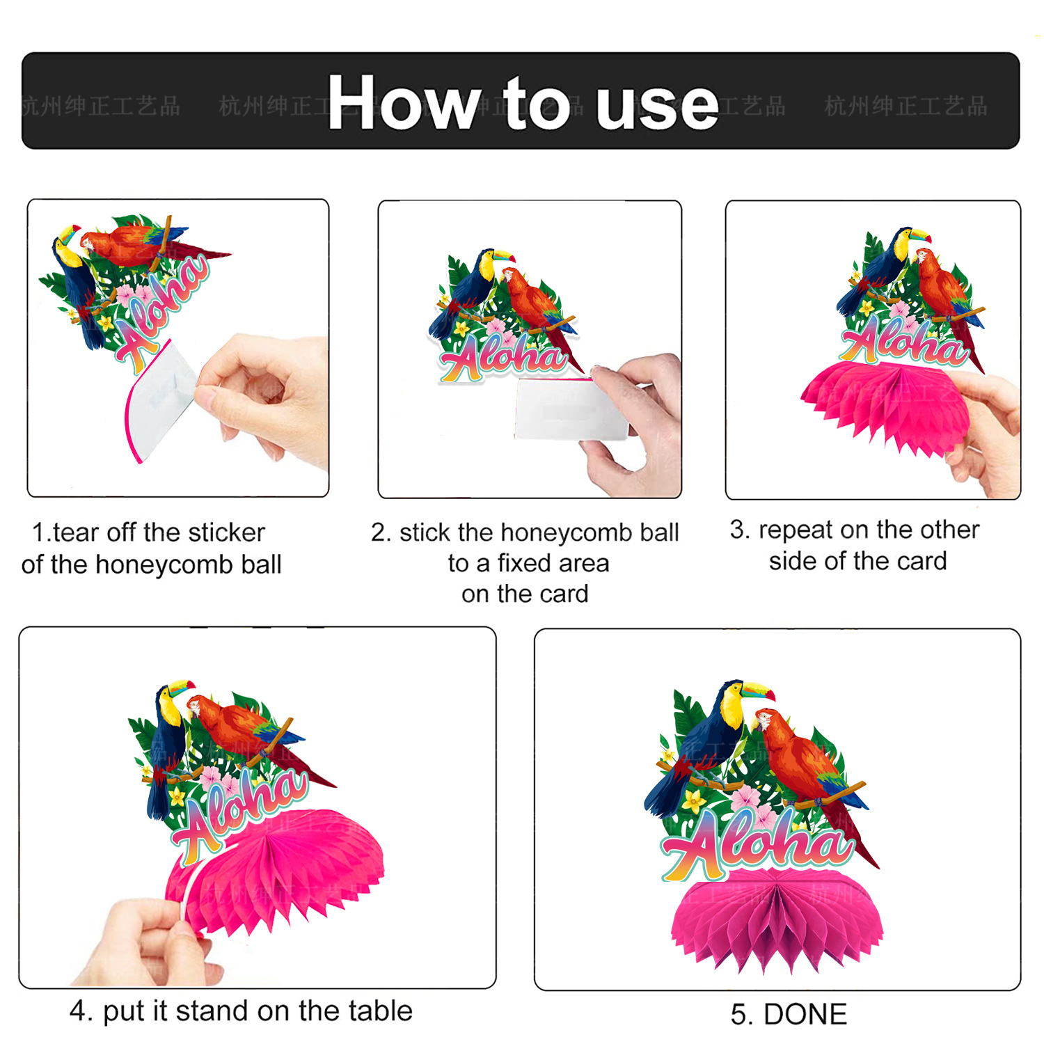 9Pcs Tropical Hawaii Theme Tou - Desk Setup Photo ulasan dan harga