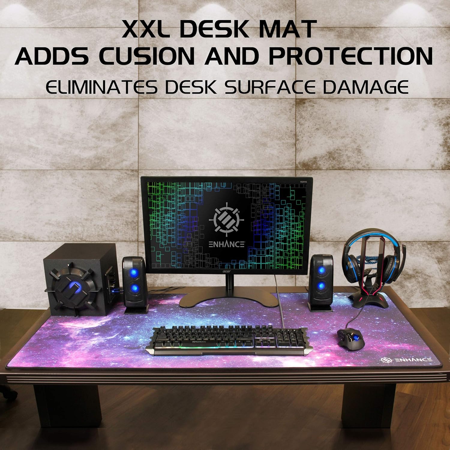 Large Gaming Desk Mat 24x48 in - Desk Setup Designer ulasan dan harga