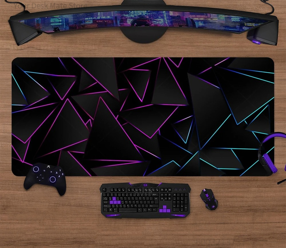 Geometric Line Gaming Desk Mat - Desk Setup Keyboard ulasan dan harga