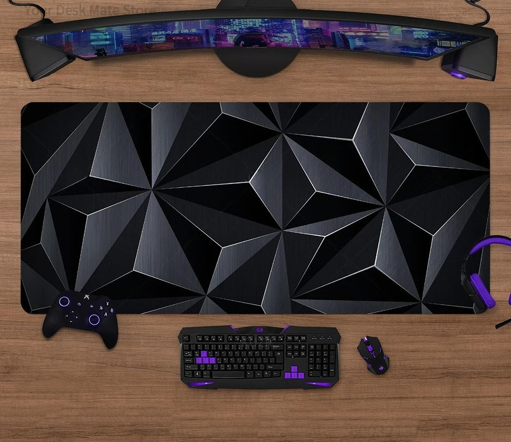 Geometric Line Gaming Desk Mat - Desk Setup Keyboard ulasan dan harga
