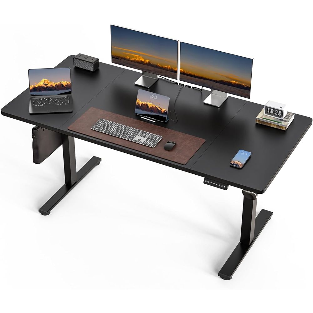 Large 63x30 Electric Adjustabl - Dual Monitor Desk Setup ulasan dan harga