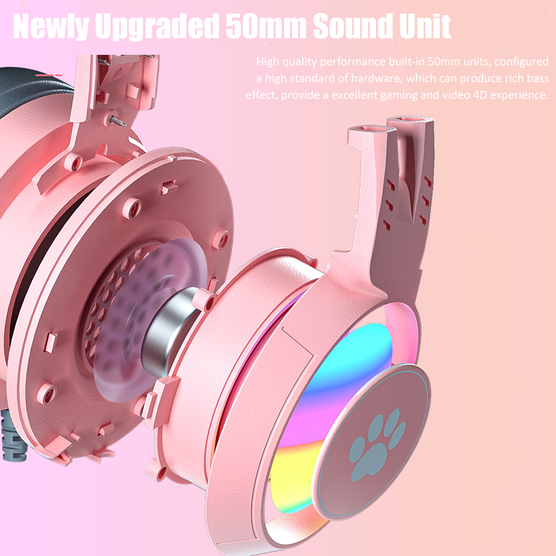 Cute Cat Ear Gaming Headphones - Desk Hifi Setup ulasan dan harga