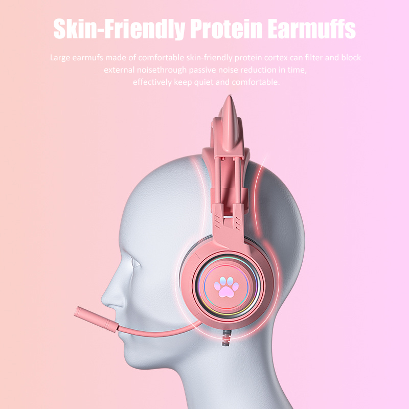Cute Cat Ear Gaming Headphones - Desk Hifi Setup ulasan dan harga