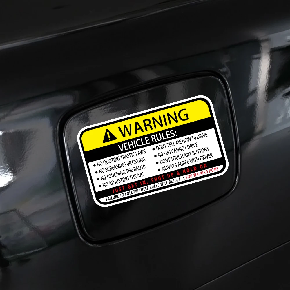 13x7.7cm Warning Words Car Sti - Desk Setup Maker ulasan dan harga