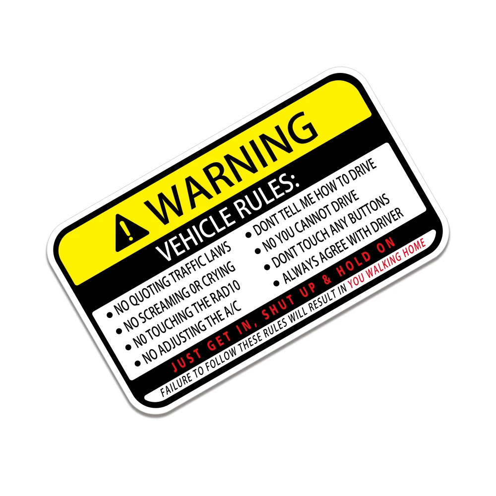 13x7.7cm Warning Words Car Sti - Desk Setup Maker ulasan dan harga
