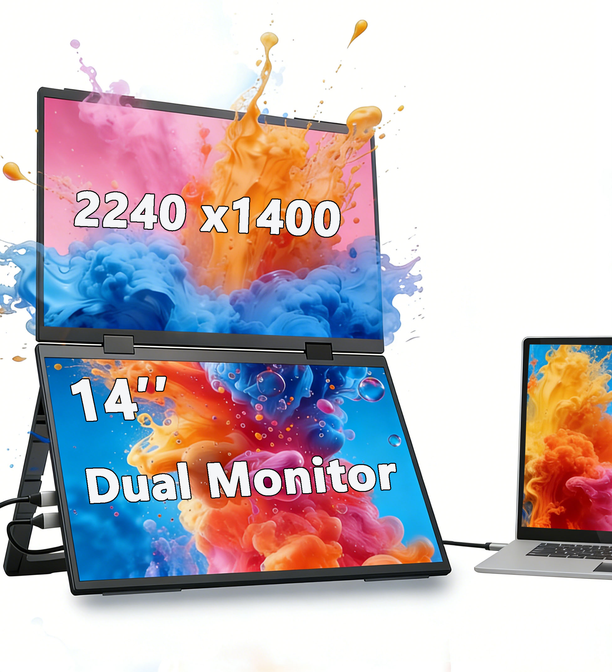 14‘’ Dual Portable Monitor Sta - Dual Monitor Desk Setup ulasan dan harga