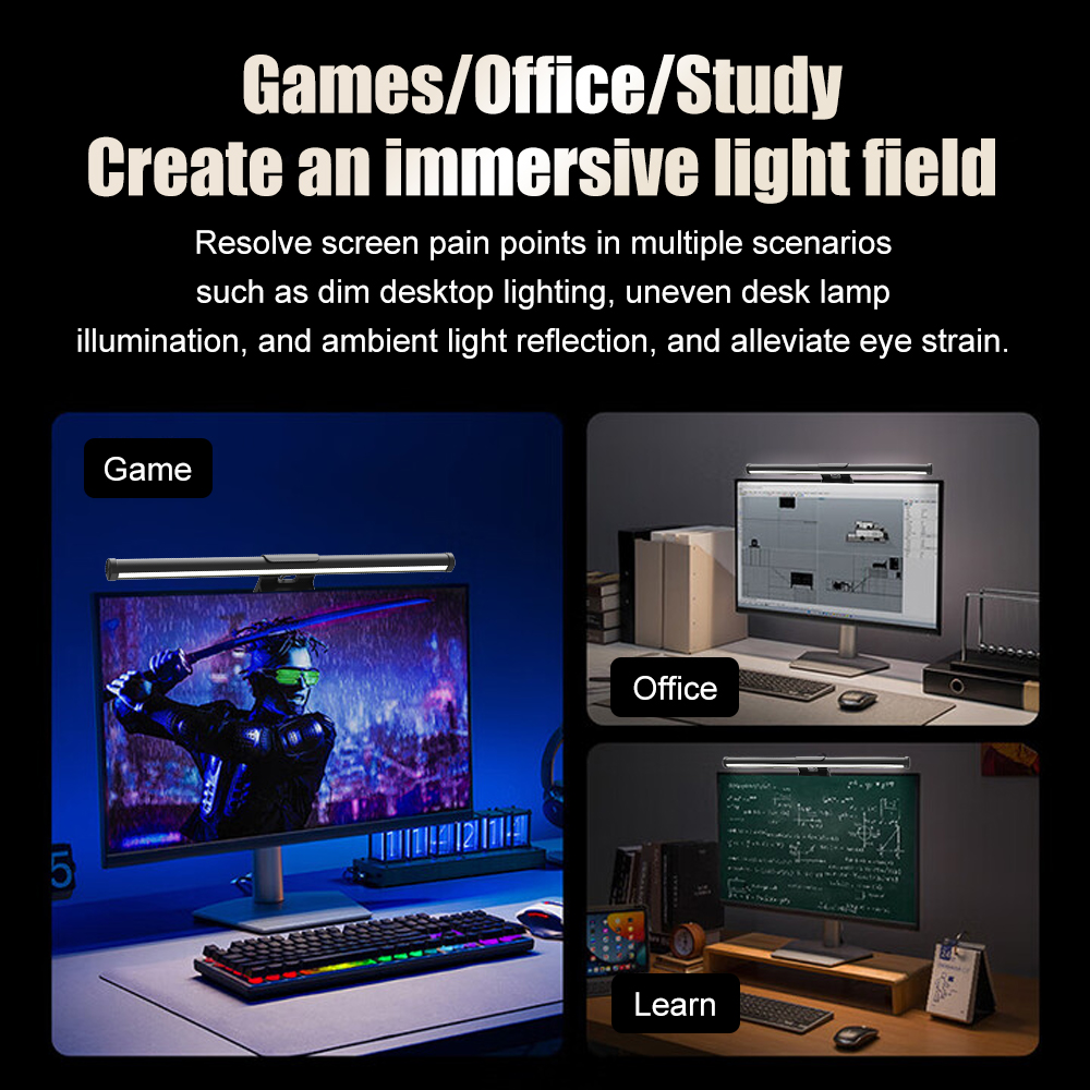 RGB Lightbar Monitor Light Bar - Desk Setup Rgb ulasan dan harga