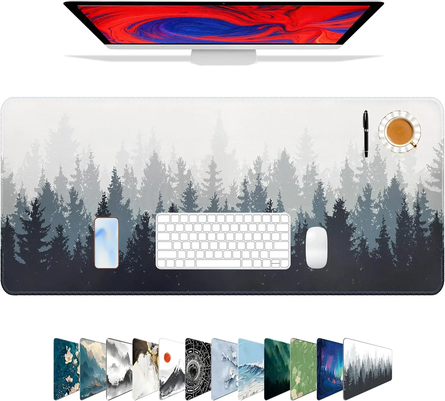Forest Pattern Gaming Mouse Pa - Rubber Mat Desk ulasan dan harga