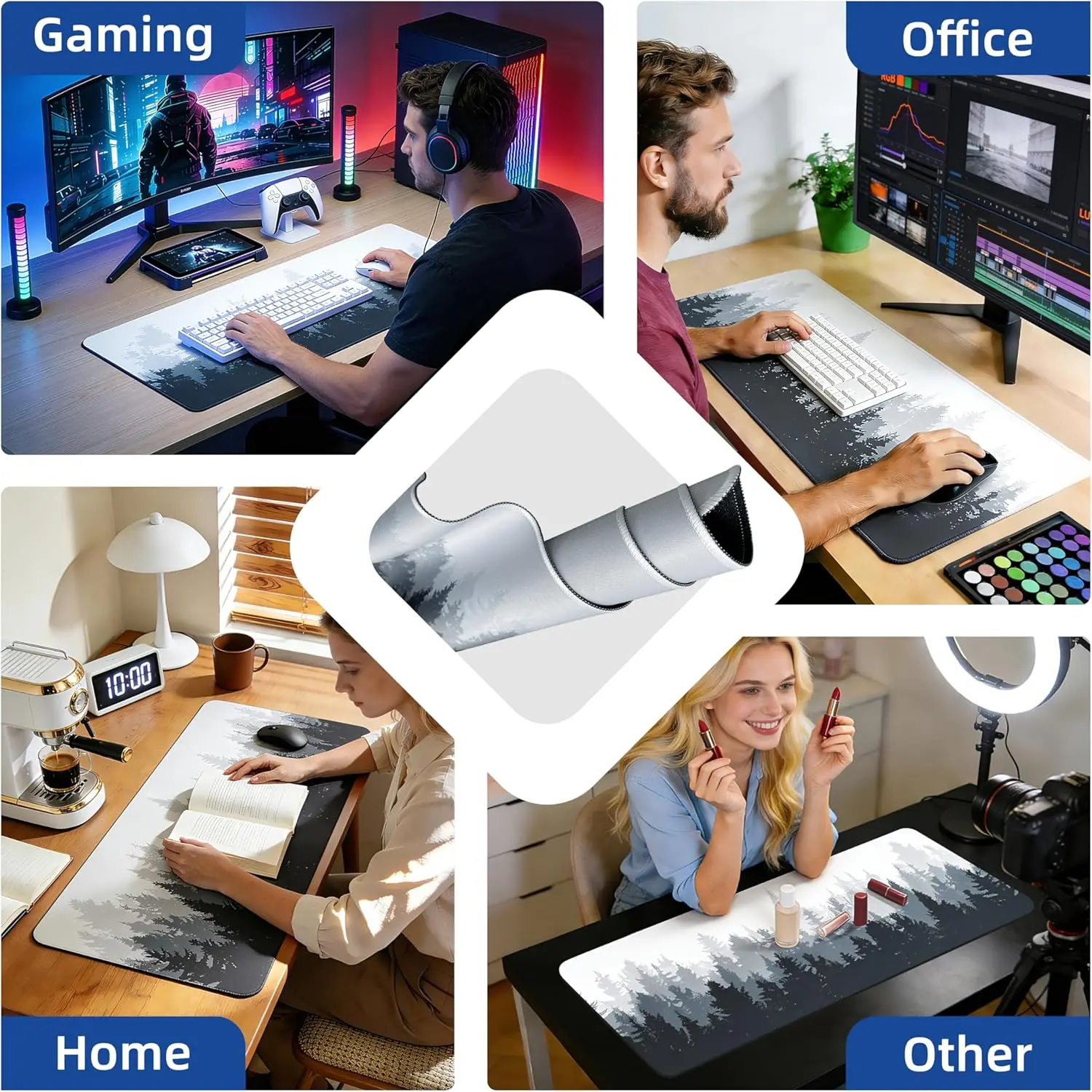 Forest Pattern Gaming Mouse Pa - Rubber Mat Desk ulasan dan harga