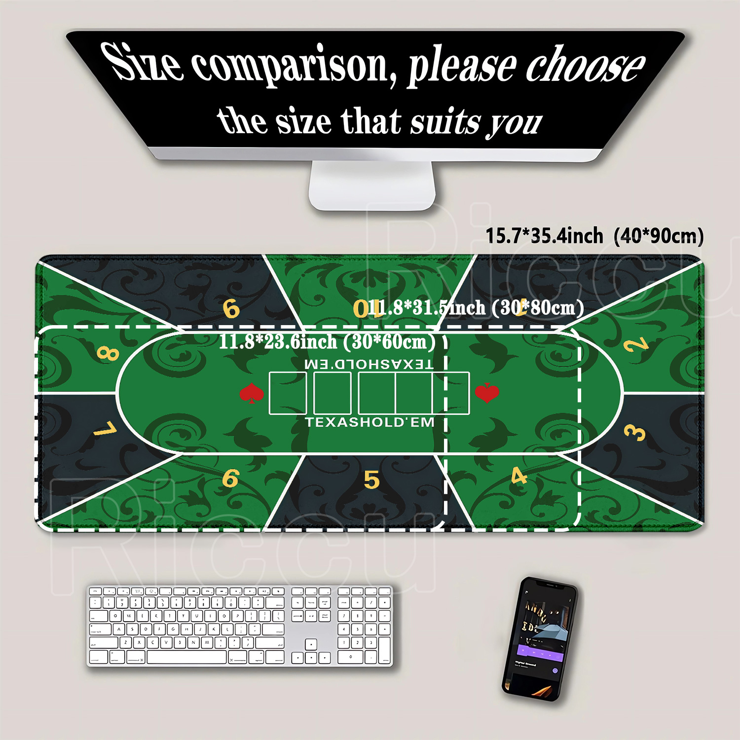 Mousepad Texas Hold’em poker R - Rubber Mat Desk ulasan dan harga
