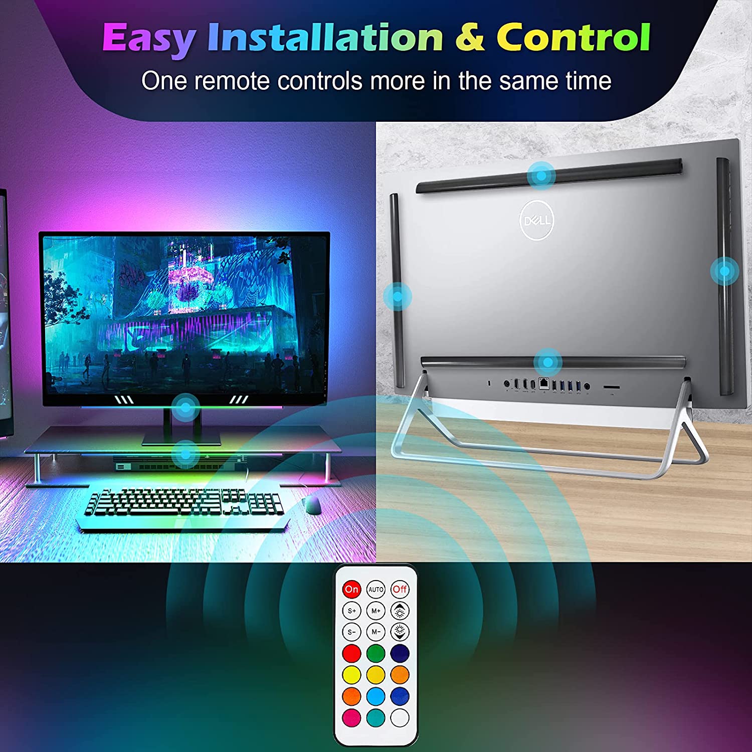 Under Monitor Light Bar RGB Dr - Desk Setup Rgb ulasan dan harga