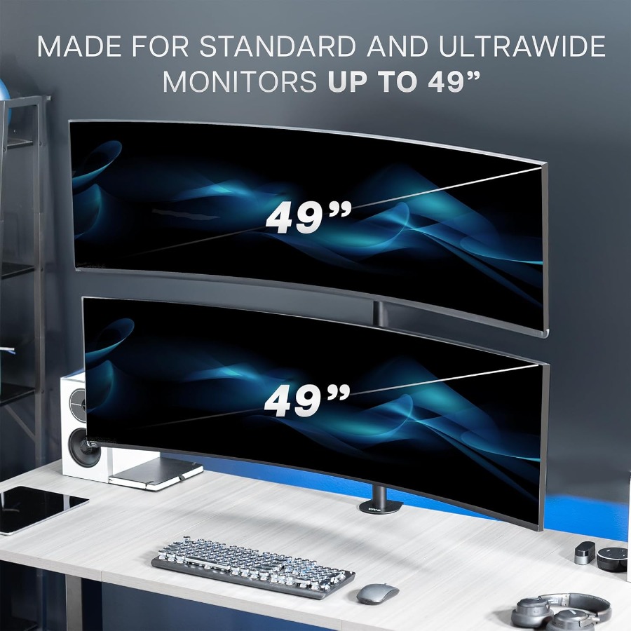 Dual Vertically Stacked UltraW - Dual Monitor Desk Setup ulasan dan harga