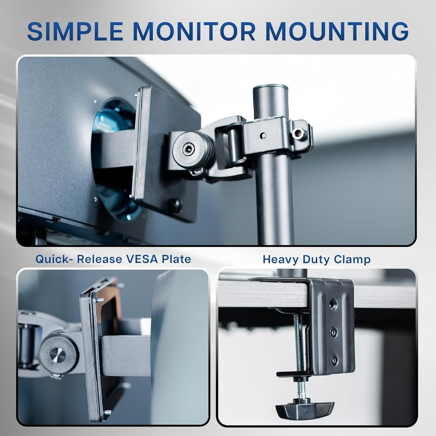 Dual Vertically Stacked UltraW - Dual Monitor Desk Setup ulasan dan harga